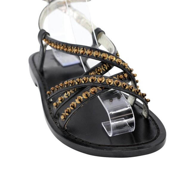 Dsquared2 Studded 35 Leather Slides Roman Sandals DS-S06013P-0003 - Picture 7 of 11